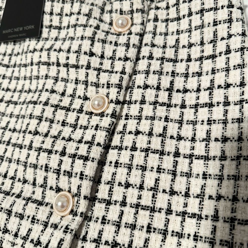 Marc New York tweed ivory white and black skirt Ivory size 10. NWT
